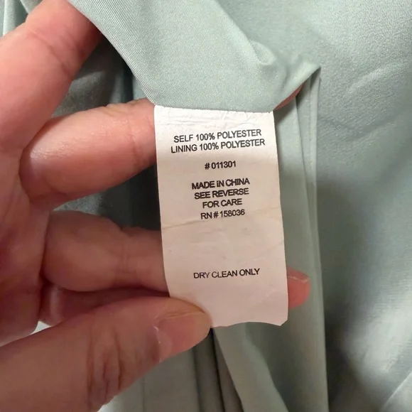 BIRDY GREY Satin Side Slit Maxi Gown Bridesmaid Mint Green Dress Sz XXL - Picture 6 of 6